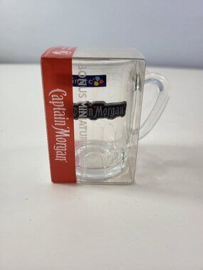 Captain Morgan Clear Glass Shot Glass New in Original Box Collectible Barware